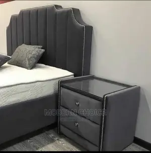 Modern 6 by 6 Strip Bed With Side Cupboard