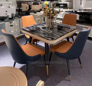 New Modern Marble Top 4 Seaters Dinning Set