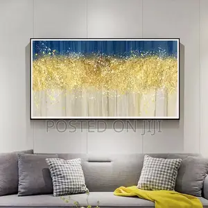 Blue And Gold Foil Canvas Painting Print