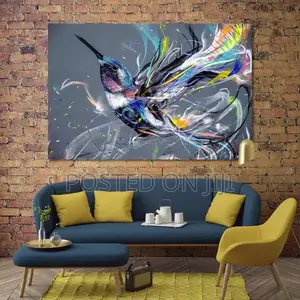 Abstract Hummingbird Canvas Art Painting Poster and Print