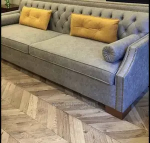 Set of Tufted Sofa With Nice Throw Pillows