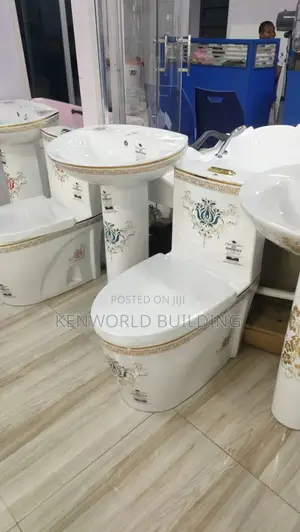 Quality Top Flush Ceramic Water Closet Set.