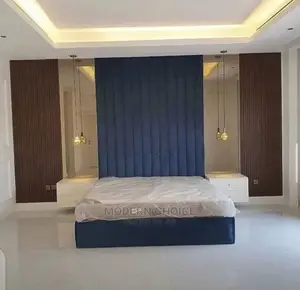 Modern Padded 6 by 6 Bet With Wall Cladding
