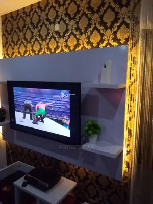 Tv Stand / Wall TV Console With Gold Light