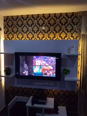 Tv Stand / Wall TV Console With Gold Light