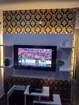 Tv Stand / Wall TV Console With Gold Light