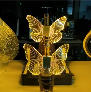 Rechargeable Champagne LED Strobe Glowing Butterfly Wings