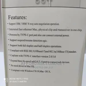 Type C to Lan Adapter With Usb Port