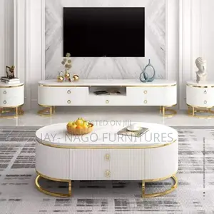 Complete Set Marble Top Tv Stand and Center Table