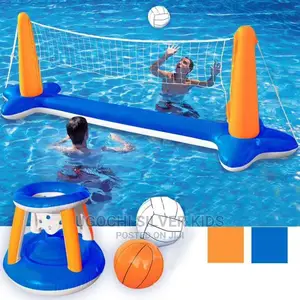 Swimming Pool Volleyball Game and Basketball Game