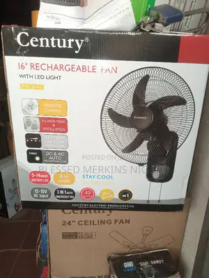 Century Rechargeable Wall Fan 16"