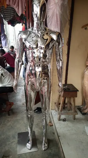 Silver Male Full Body Display Mannequin Faceless