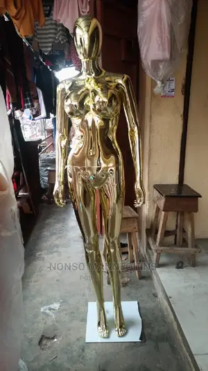 Size 8 Body With Big Boobs Female Gold Chrome MANNEQUIN