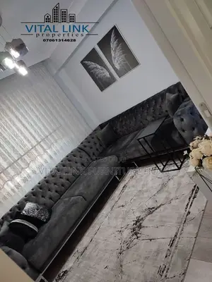 L-Shaped Living Room Gray Sofa