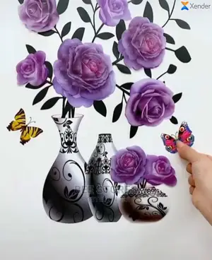 3D Flower Vase Removable DIY Wall Stickers Decor