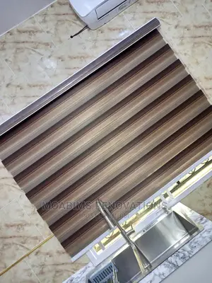 Brown With Cream Day Night Blinds