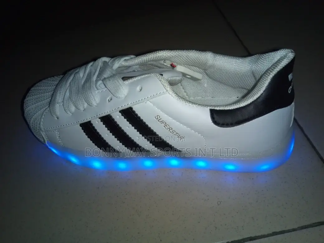 Night Jugging Adidas Sneakers With Caution Light