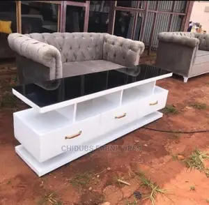 Modern TV Stand With Glass Top
