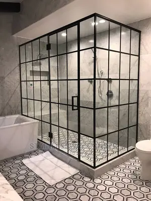 Shower Cubicle Pro Black Stripes