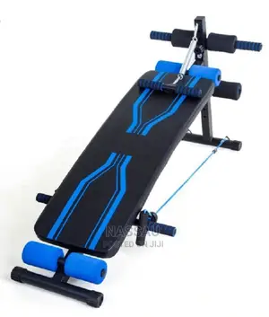 Tummy Trimmer Sit-Up Bench With Rope Spring Blue