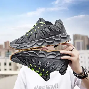 Men Running Shoes Fashion Sneakers Lace Up Deep Grey