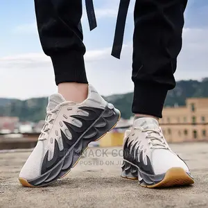 Running Shoes Fashion Sneakers Lace Up Beige