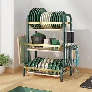 3 Tiers/Layers Colorful Dish Drainer/Rack