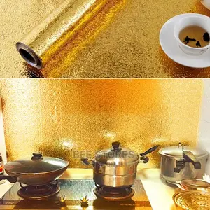 Waterproof, Oil-Proof Self Adhesive Aluminium Stickers-Gold