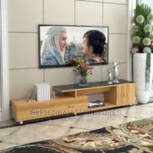 6 Ft Brown Television Stand With Glass