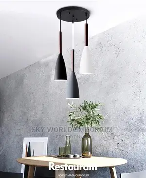 Modern Hanging Ceiling Lamps E27 Iron Wood Pendant