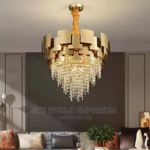 E14 Postmodern Golden Crystal Pendant Light