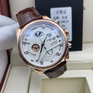 Tag Heuer Leather Chronograph Wristwatch