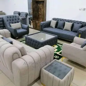Modern 7 Seater Living Room Fabric Made Sofa Chair.