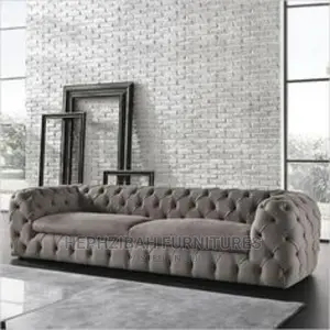 7 Seater Grey Chesterfield Sofa