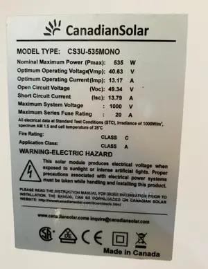 535w Canadian Solar Panel