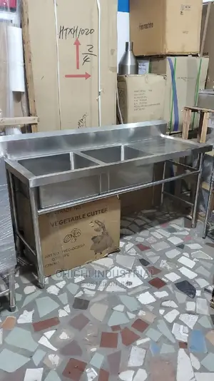 Double Sink With Side Accessories Included
