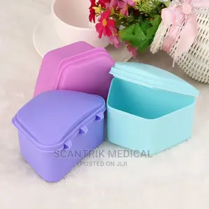 Plastic Denture Bath Box Case Dental False Teeth Appliance