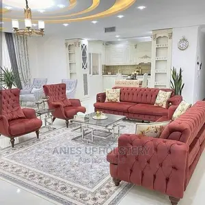 Modern 7 Seater Living Room Fabric Made Sofa Chair. 