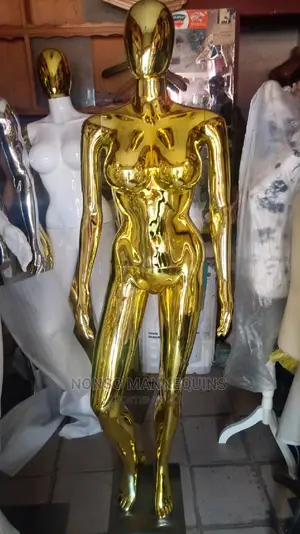 Size 12 Gold Chrome Big Bust Female Mannequins