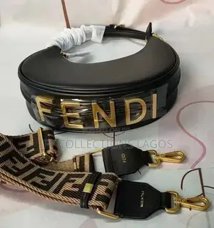 Luxury Fendi Roma Designer Ladies Black Leather Handbags.