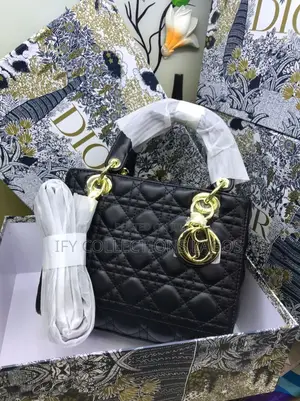 Trendy Christian Dior Ladies Black Leather Handbags.