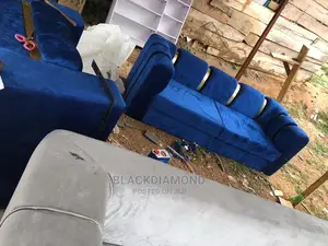 Royal Blue Velvet Channel Chair,By Blackdiamond Furniture