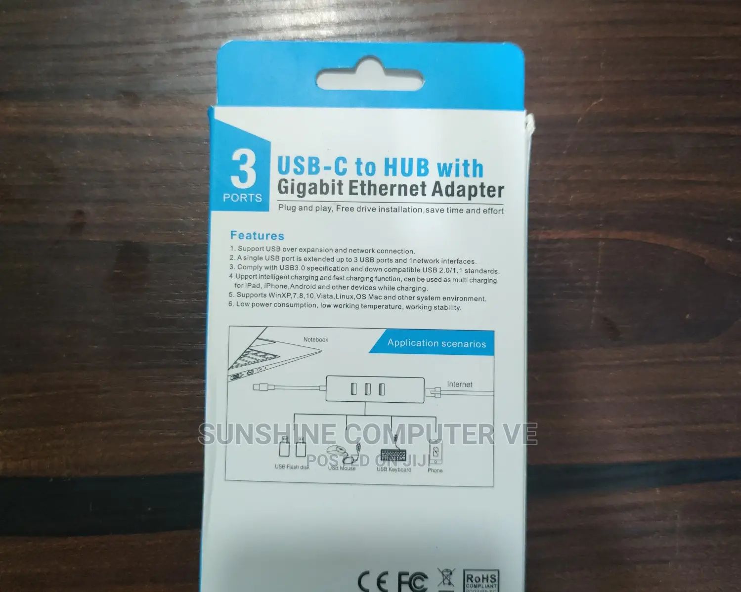 Type C Hub With Gigabit Ethernet Adapter