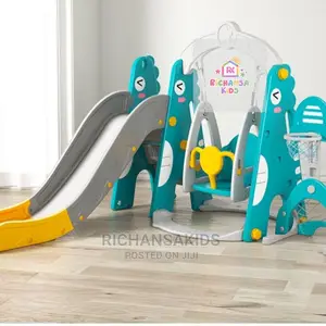 5 in 1 Kids Slide Swing Playground Set With Music