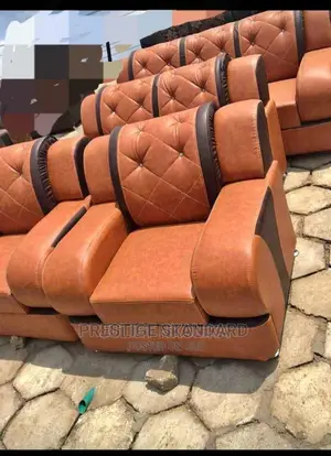 A Standard 7 Seater Sofa, Made With Quality Leather