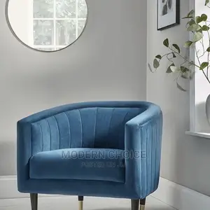 Blue Velvet Accent Chair Up for Grabs