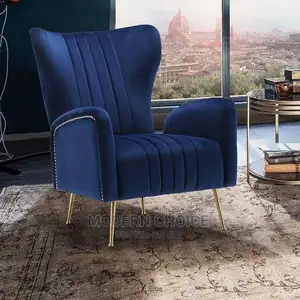 Blue Velvet Accent Chair Up for Grabs