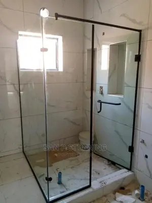 Shower Cubicle Black Accessories Frameless
