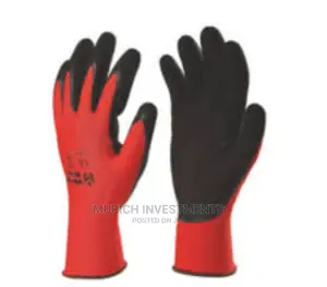 Red And Black Cut Resistant Safety Hand Gloves
