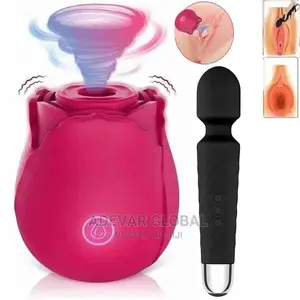 Rose Sucking Clitoris Vibrator + AV Massage Vibrator Sex Toy